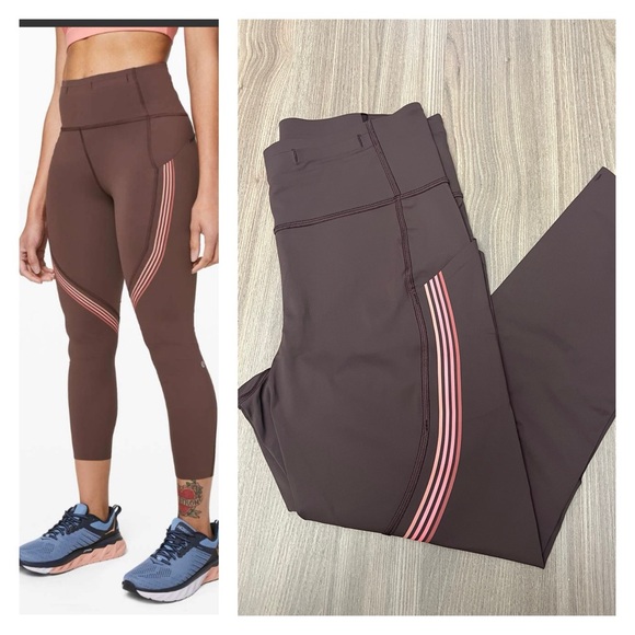 Lululemon Speed Limit Crop 23" In Cherry Cola Size 10 - Picture 1 of 6
